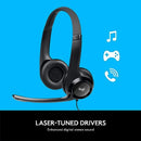 Logitech H390 USB Computer Headset with Enhanced Digital Audio and Inline Controls - Black