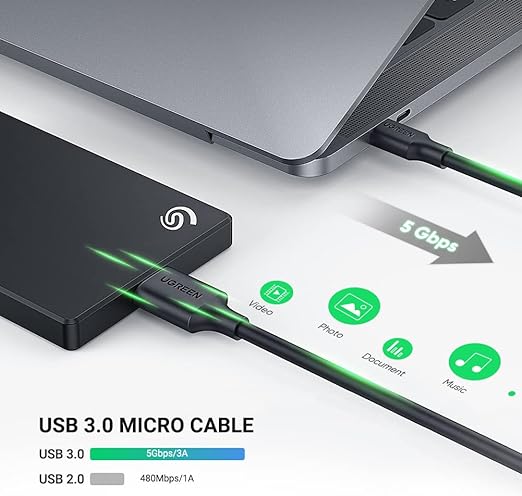 UGREEN USB-C to USB 3.0 Micro B Cable Fast Charging and Data Sync Cable Transfer Cable