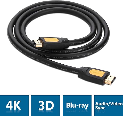 UGREEN HDMI Round Cable 5m (Yellow/Black)