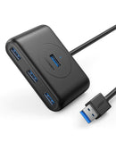 UGREEN 4 Port USB Hub 3.0 Data Hub with 3ft Portable Extension Cable High Speed Compatible for MacBook Air Mac Mini iMac Pro Microsoft Surface Ultrabooks Black