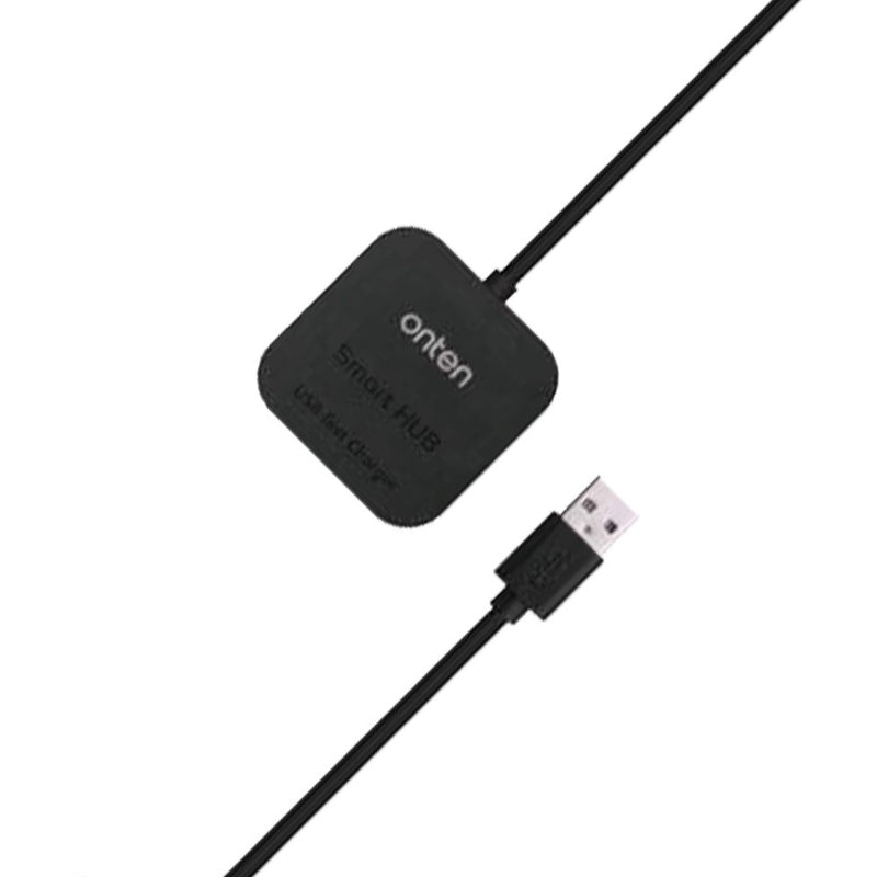 Onten OTN-5210 4 port Smart USB 2.0 Fast Charger Hub, 5V 2A - Black