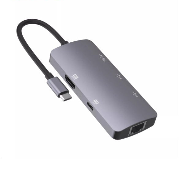 Onten USB-C To HDMI + USB 3.0 + SD/TF + RJ45 + PD Charging Converter | Docking Station