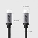 UGREEN US161/50751 USB 3.1 Gen 1 Type-C Male to Male 60W PD Fast Charge & 5Gbps Data Cable & Supporting for Thunderbolt 3 port,1.5M (Dark Gray)