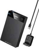UGREEN External Hard Drive Enclosure for 3.5 2.5 Inch SATA Drives, Tool-Free USB 3.0 to SATA SSD HDD Enclosure with 12V Power Adapter, Laptop Computer Hard Drive Case Support UASP