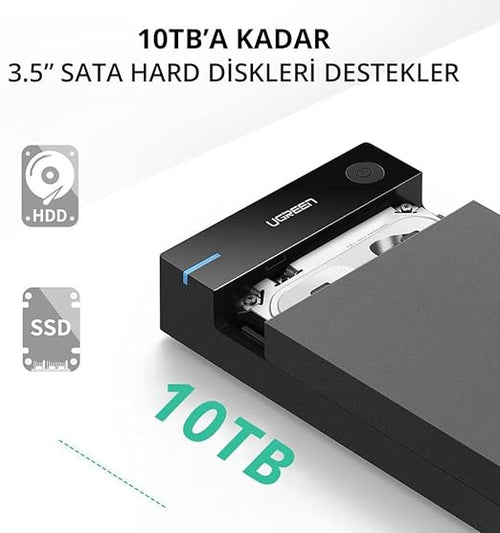 UGREEN External Hard Drive Enclosure for Inch SATA Drives, Too