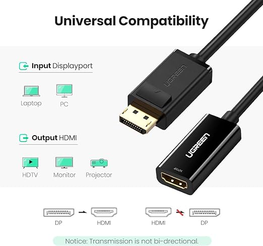 Ugreen Display Port to HDMI 4K Converter Adapter