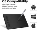 Huion Inspiroy H640P Graphics Drawing Tablet 8192 Pen Pressure Levels with 6 Express Keys and Battery-Free Stylus Supports Windows, Mac OS, Android OS, Linux