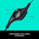 Logitech H390 USB Computer Headset with Enhanced Digital Audio and Inline Controls - Black