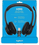 Logitech H390 USB Computer Headset with Enhanced Digital Audio and Inline Controls - Black