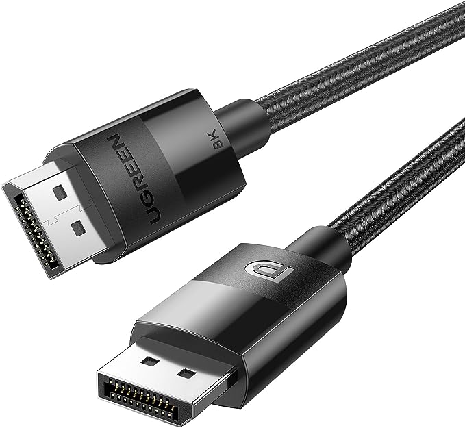 UGREEN VESA Certified 8K DisplayPort Cable 6.6FT, DP 1.4 Cable Displayport to Displayport Cable Support 8K@60Hz, 4K@240Hz, FreeSync, G-Sync, HDR, 32.4Gbps for HDTVs, Displays, Monitors, Graphics, PC-2M