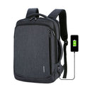 MEINAILI Nylon Laptop Backpack With USB Charging Port - 15.6-inch - Black - 023
