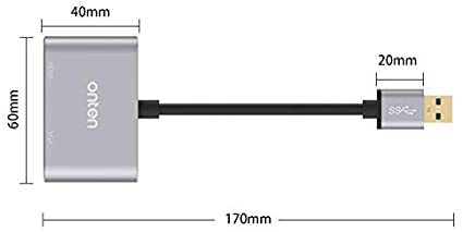 USB 3.0 to HDMI and VGA Adapter, FULL HD. (OTN-5201B)