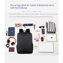 MEINAILI 1809 Nylon Business Waterproof Laptop Backpack Built-In USB Port Headphone Jack - Black