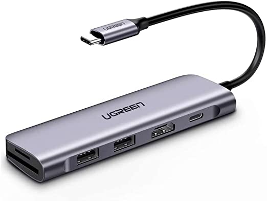 UGREEN USB C Hub 6 in 1 Dongle to HDMI 4K 2 USB 3.0 Ports SD TF Card Reader 100W PD Charging Adapter Dock Station for MacBook Pro Air (70411)