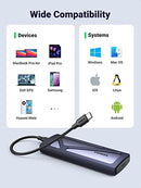 UGREEN M.2 NVMe SSD Enclosure, Tool-Free USB C External NVMe SSD Enclosure, 10Gbps M.2 NVMe to USB Adapter, USB 3.2 M.2 NVMe Reader Supports M and B&M Keys and Size 2230/2242 /2260/2280 SSDs