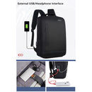 MEINAILI 1809 Nylon Business Waterproof Laptop Backpack Built-In USB Port Headphone Jack - Black