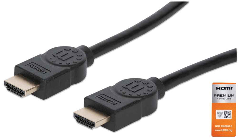 Certified Premium High Speed HDMI Cable with Ethernet - 4K@60Hz UHD, HEC, ARC, 3D, 18 Gbps Bandwidth, HDMI Male to Male, Shielded, 3 m (10 ft.), Black